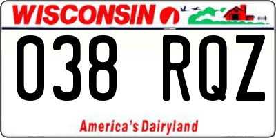 WI license plate 038RQZ