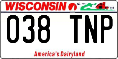 WI license plate 038TNP