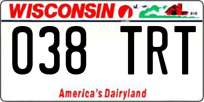 WI license plate 038TRT