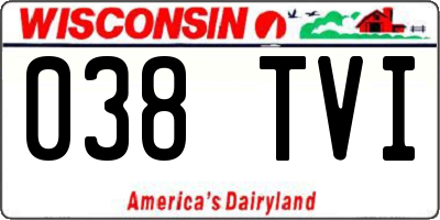 WI license plate 038TVI