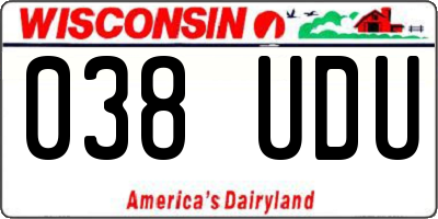 WI license plate 038UDU