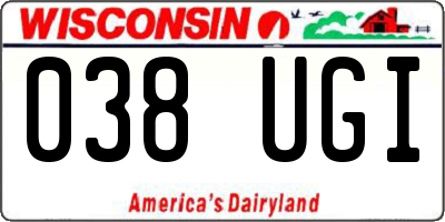 WI license plate 038UGI