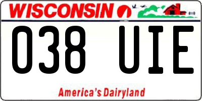 WI license plate 038UIE