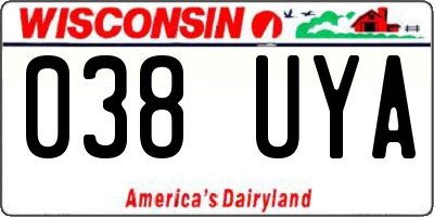 WI license plate 038UYA