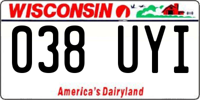 WI license plate 038UYI