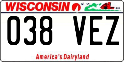 WI license plate 038VEZ