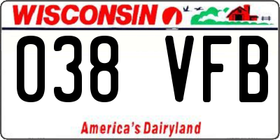 WI license plate 038VFB