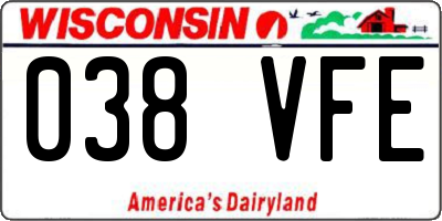 WI license plate 038VFE