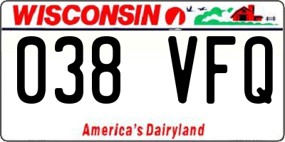 WI license plate 038VFQ