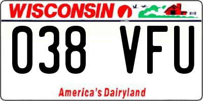 WI license plate 038VFU