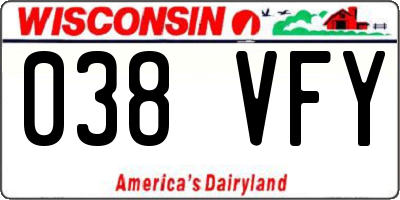 WI license plate 038VFY