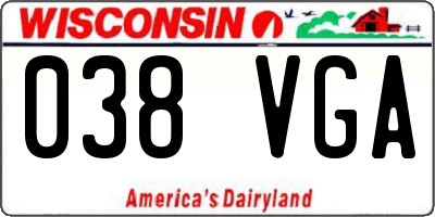 WI license plate 038VGA