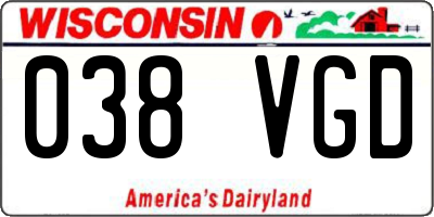 WI license plate 038VGD