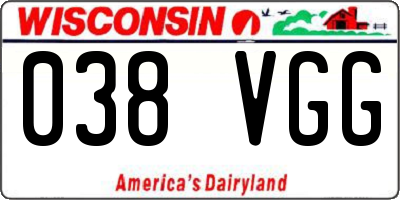 WI license plate 038VGG