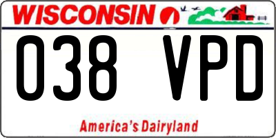 WI license plate 038VPD