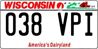 WI license plate 038VPI