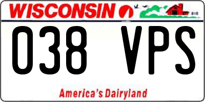 WI license plate 038VPS