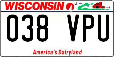 WI license plate 038VPU