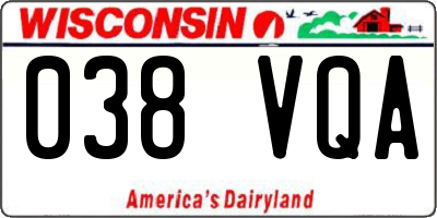 WI license plate 038VQA