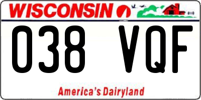 WI license plate 038VQF