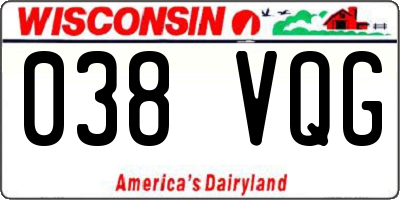 WI license plate 038VQG