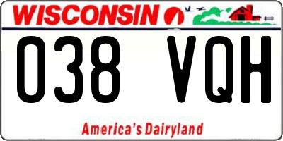 WI license plate 038VQH