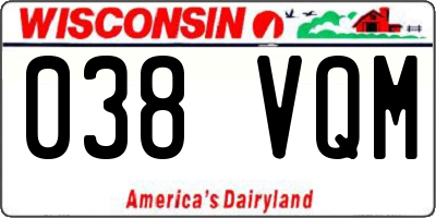 WI license plate 038VQM