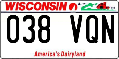 WI license plate 038VQN