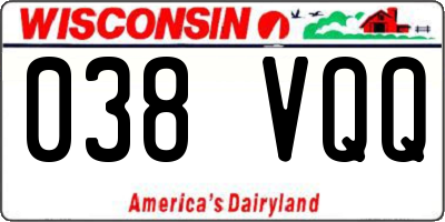 WI license plate 038VQQ