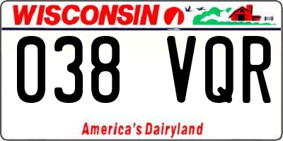 WI license plate 038VQR