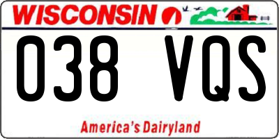 WI license plate 038VQS
