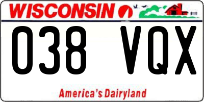 WI license plate 038VQX