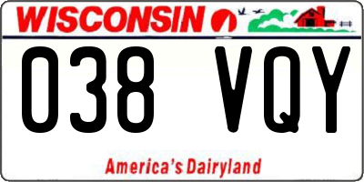 WI license plate 038VQY