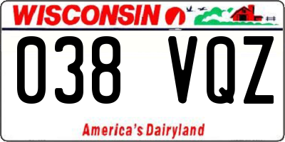 WI license plate 038VQZ