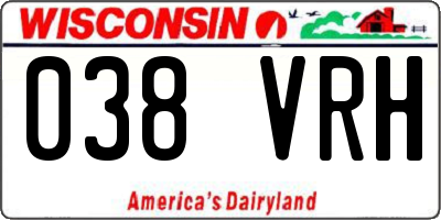 WI license plate 038VRH