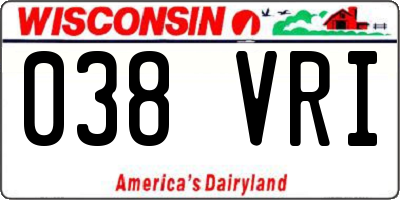WI license plate 038VRI