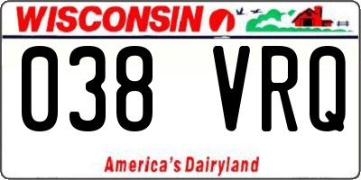 WI license plate 038VRQ