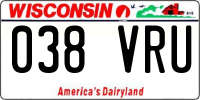 WI license plate 038VRU