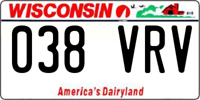 WI license plate 038VRV