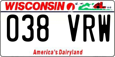 WI license plate 038VRW