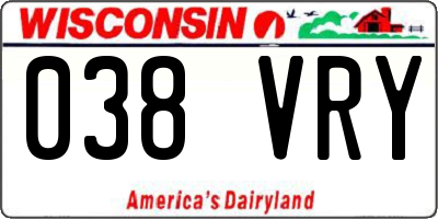 WI license plate 038VRY