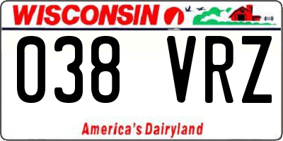 WI license plate 038VRZ