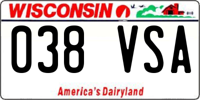 WI license plate 038VSA