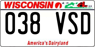 WI license plate 038VSD