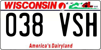 WI license plate 038VSH