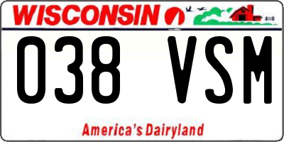 WI license plate 038VSM