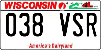 WI license plate 038VSR