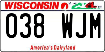 WI license plate 038WJM