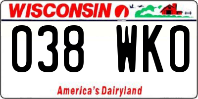 WI license plate 038WKO