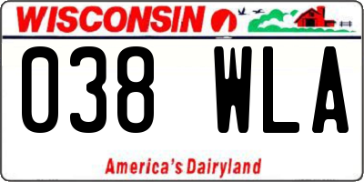WI license plate 038WLA
